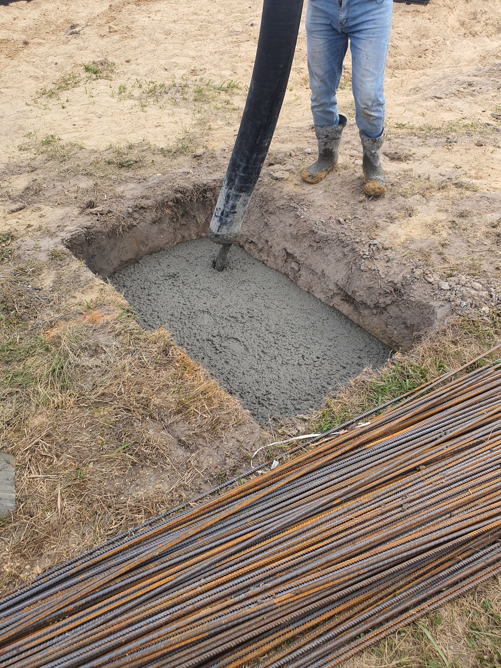 Concrete slab foundation of a home where a plumber located and repaired an under slab water leak